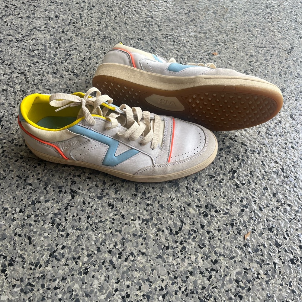 Colorful VANS Sneakers with Blue and Yellow Accents